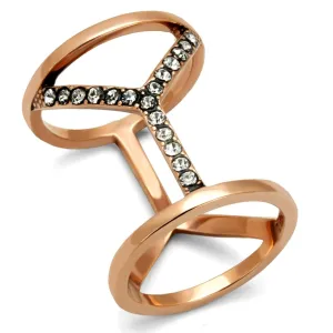 Stainless Steel Ring Top GRD Crystal Clear TK2825 for Women Style Rose