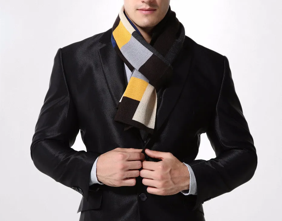 Stylish Winter Plaid Scarf For Men