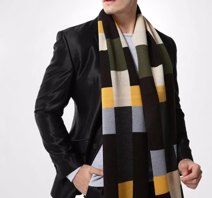Stylish Winter Plaid Scarf For Men