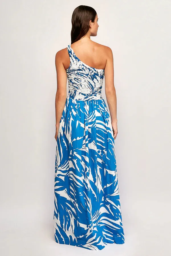 S/W/F Mottled One Shoulder Maxi Dress