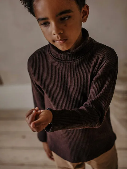 The Simple Folk Ribbed Turtleneck | Chocolate