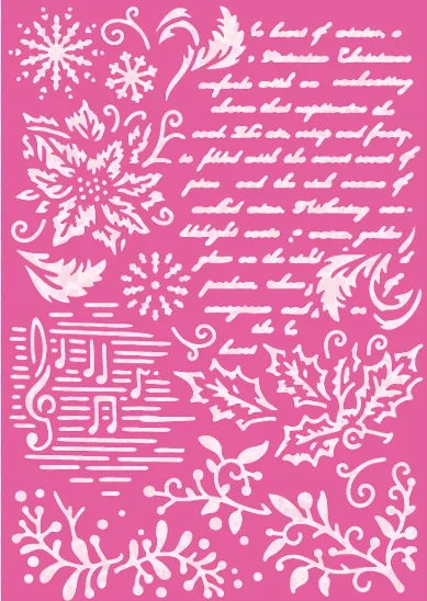 Timeless Christmas Script & Foliage Stencil