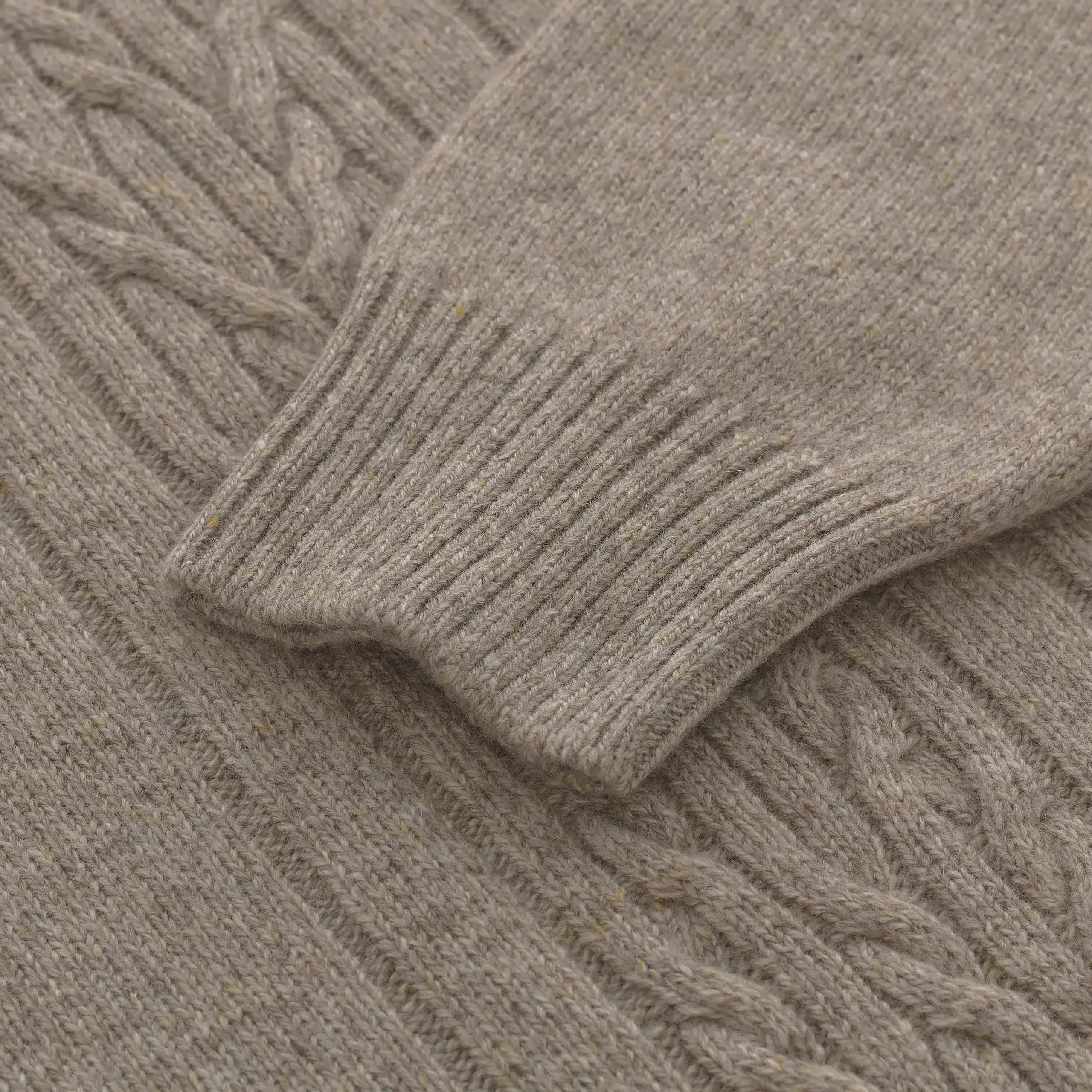 Turtleneck Cashmere Sweater in Light Brown