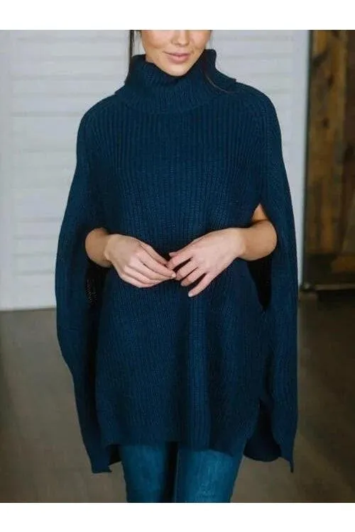 Turtleneck Slit Sweater