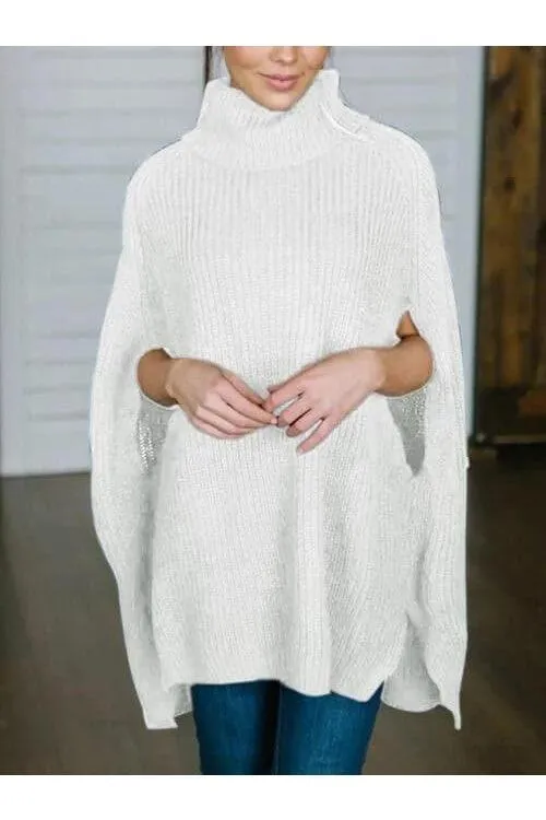Turtleneck Slit Sweater