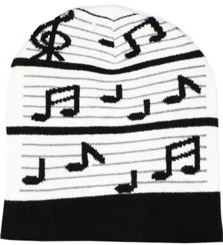 unisex music notes beanie hat Case of 144