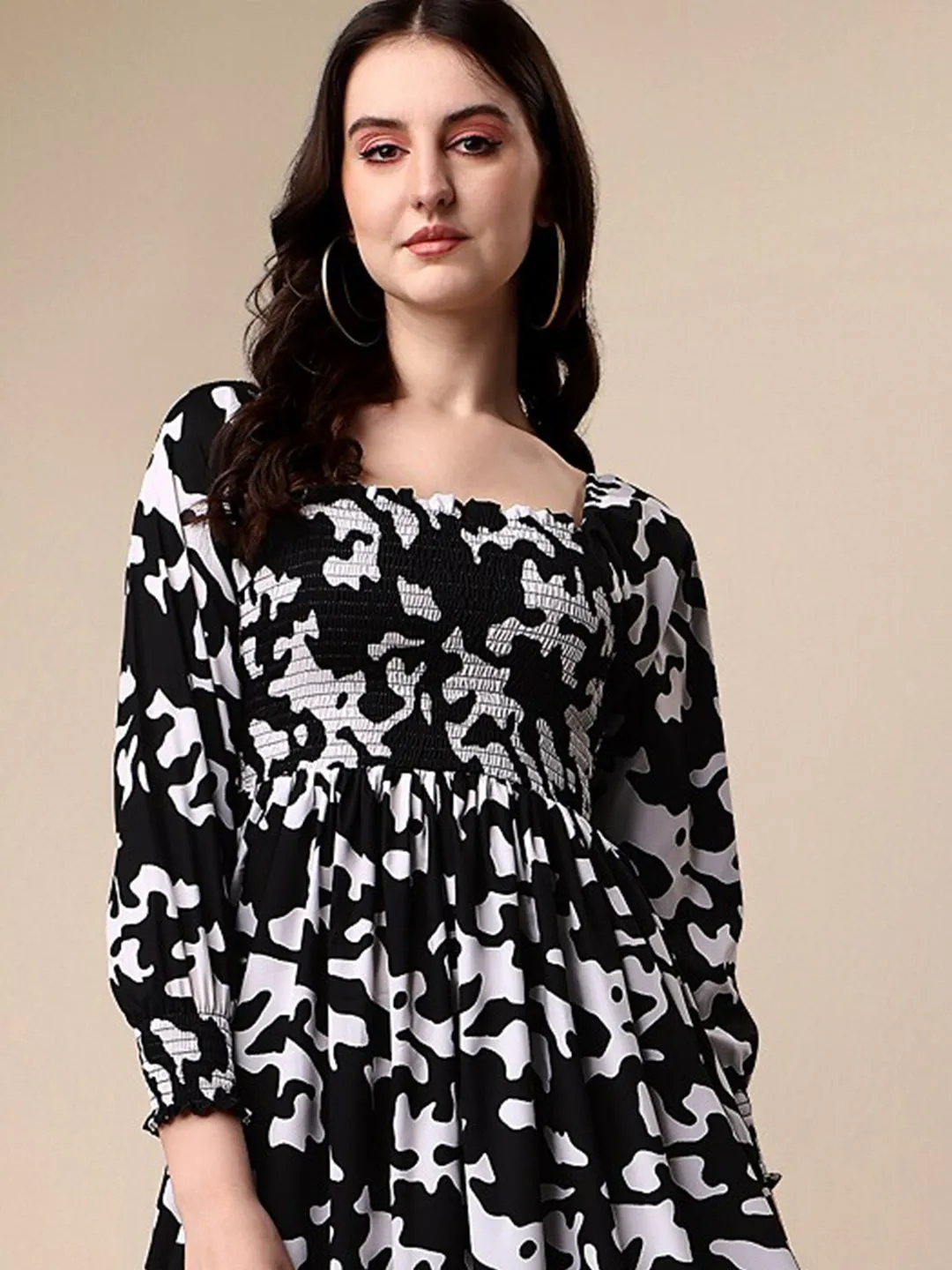 Wild Monochrome Animal Print Maxi Dress