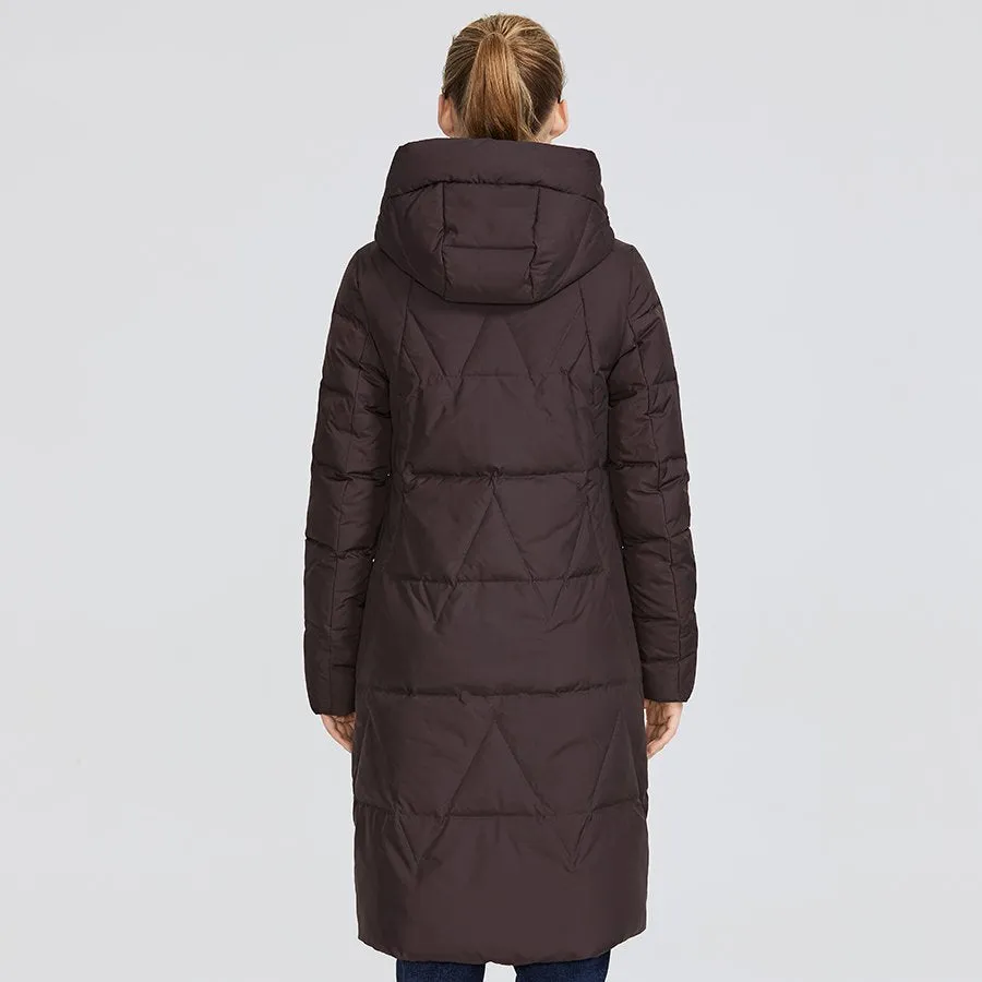 Women's Winter Medium-Length Hooded Warm Parka