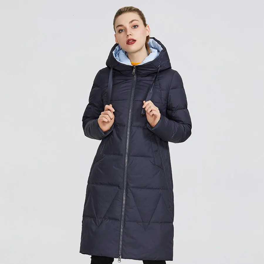 Women's Winter Medium-Length Hooded Warm Parka