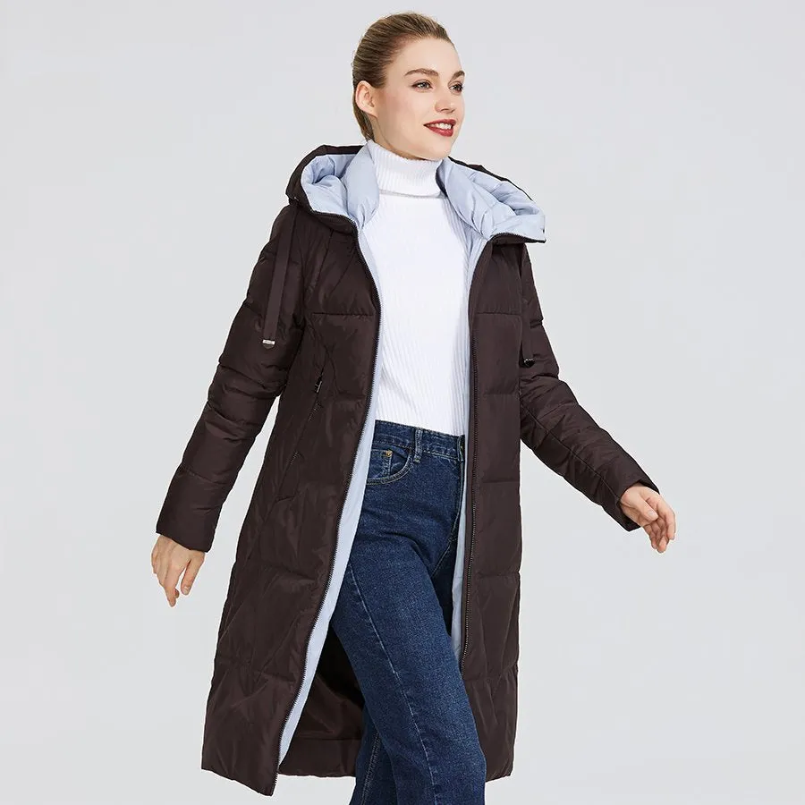 Women's Winter Medium-Length Hooded Warm Parka