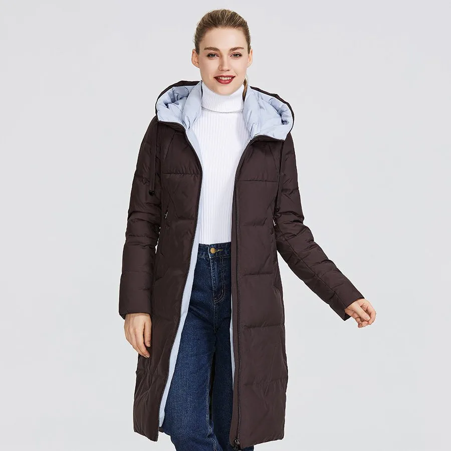 Women's Winter Medium-Length Hooded Warm Parka