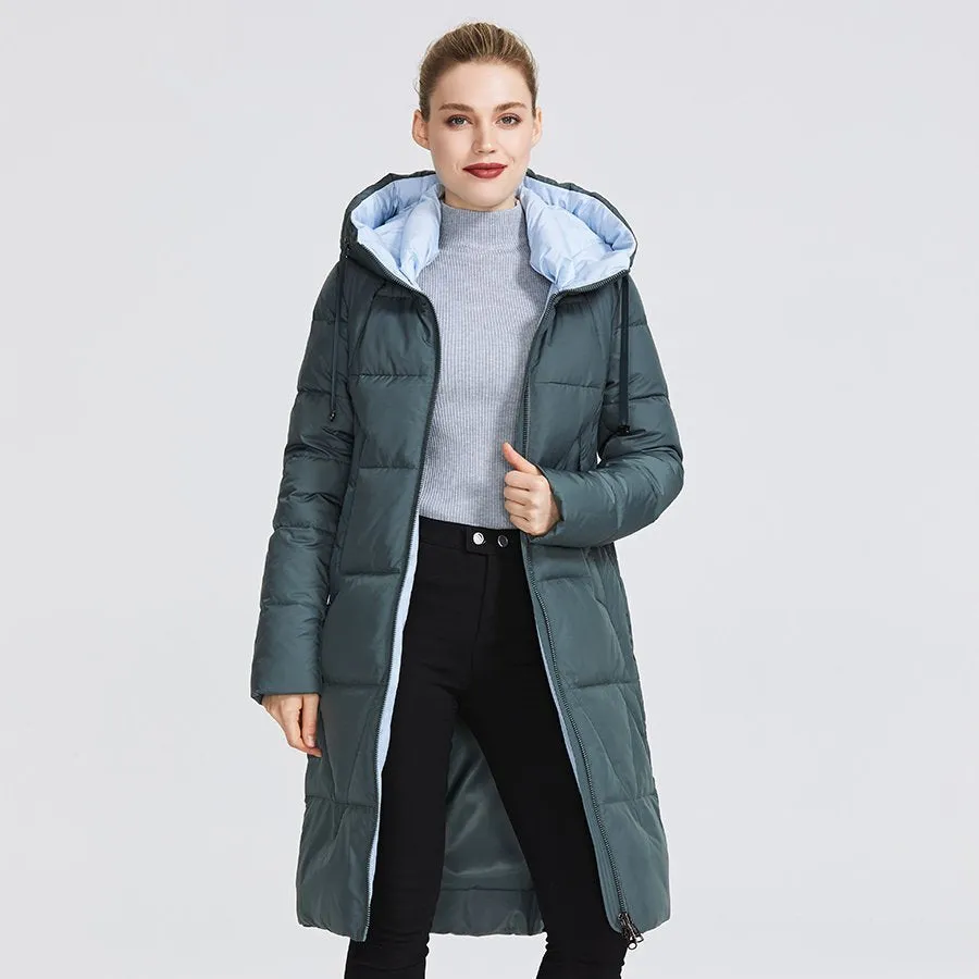 Women's Winter Medium-Length Hooded Warm Parka