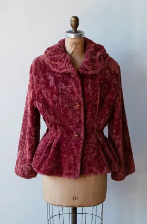 Y2K Berry Teddy Coat